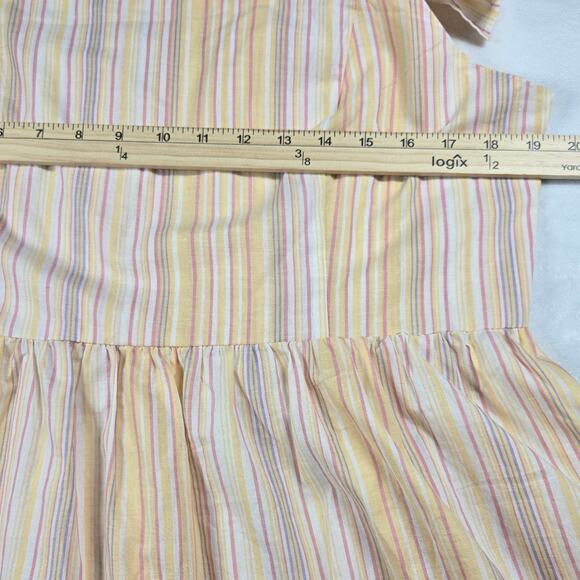 Davi & Dani Striped Square Neck Top Ruffle Sleeves Womens Size Large Boho NWT - Picture 3 of 7